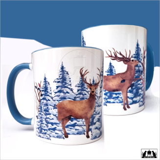 TASSE „HIRSCHE IM WINTERLWALD“ | Glühweintasse | Kaffeetasse | Teetasse | Becher